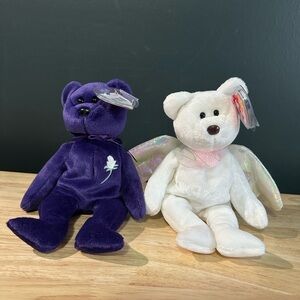 Ty beanie baby’s princess diana and halo bear